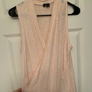 Faux wrap top in blush pink